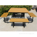 Recycled plastic outdoor table with bench set